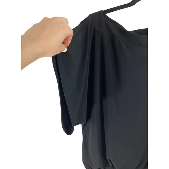 White House Black Market Oversized Black Tunic Wrap Dress XXS - Picture 3 of 6